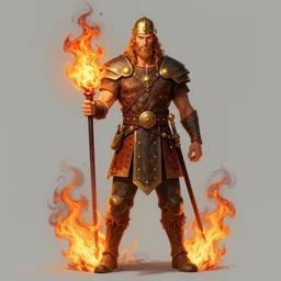 Slavic god of fire, full body character, detailed illustration, hd, 4k, digital art, overdetailed art, concept art, by greg rutkowski, by Alfons Mucha, complementing colors, Trending on artstation, deviantart