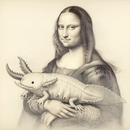 leonardo da vinci sketch of an axolotl