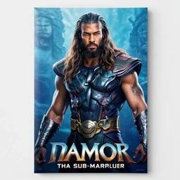 a glossy movie poster for a 2 0 2 0 superhero movie namor the sub - mariner, about a mayan chief, designed by john alvin
