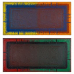Two rectangles of Perlin noise by Rothko and Pollock, abstract painting, sharp details