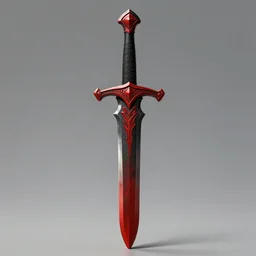 symmetric, black and red fantasy sword, crude, highly detailed, digital painting, 4k, HDR, concept art, smooth, sharp focus, illustration, matte finish, high contrast, 3d depth, masterpiece, vivid colors, artstationhd