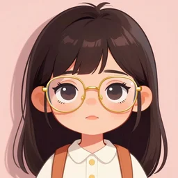 a digital art illustrated portrait of a jaded 2 2 - year old gen z female student wearing gold - rimmed reading glasses in the style of jean giraud
