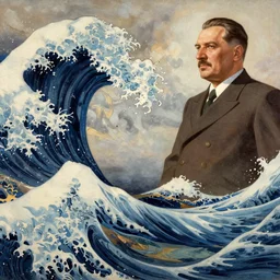 soviet wave art of josip broz tito, by jakub rozalski and artgerm
