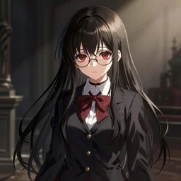 Gothic Anime school girl fanart. By Konstantin Razumov and pixiv, highly detailded