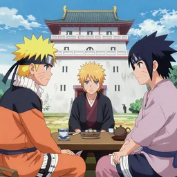 naruto uzumaki meeting ichigo kurosaki in the hokage castle, anime