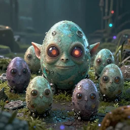 cyberpunk goblin eggs, science fiction fantasy, unreal engine, 8k
