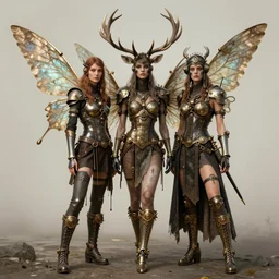 steampunk isis with fairy wings and elk antlers by karol bak and rebecca guay