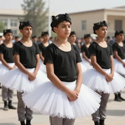 photo of taliban members wearing tutus