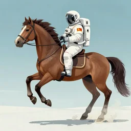 horse sitting on top of on top of astronaut, artstation