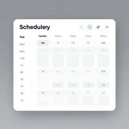 modern minimalist scheduling ui, reporting, highly detailed