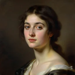 a painting of a woman portrait, neoclassicism