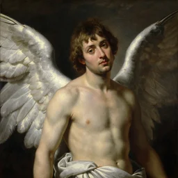portrait of male angel, painting by jan matejko, soft lighting, classical art, oil on canvas, wet - on - wet technique, beautiful, elegant, sharp focus, highly realistic, intricate textures, illusionistic detail,
