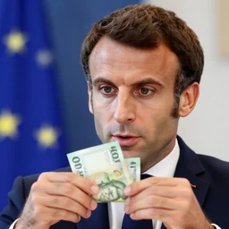 closeup portrait of emmanuel macron stealing money from the european parliament, natural light, sharp, detailed face, magazine, press, photo, steve mccurry, david lazar, canon, nikon, focus