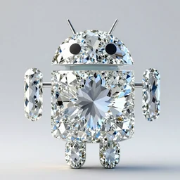 an android made of diamonds, hyper - realistic, expressive eyes, beautiful, symmetric, golden ratio