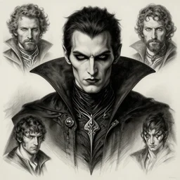 dark vampire, character portrait, concept art, intricate details, highly detailed by ilya kuvshinov and gustave dore, wenjun lin,