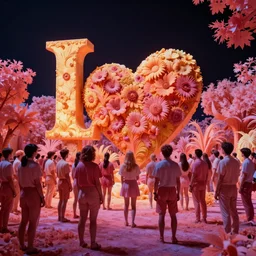 love, groups of people in infrared heat, from behind, rebirth, wide angle, cinematic atmosphere, elaborate, highly detailed, infrared heat colors