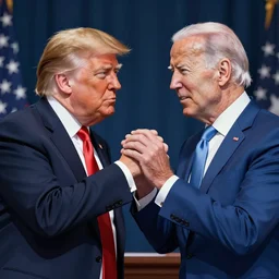 donald trump and joe biden fighting anime style