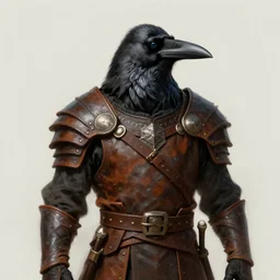 a portrait of a crow druid dressed with a leather armor, by justin gerard and jean baptiste monge, digital art, realistic painting, dnd, character design, trending on artstation