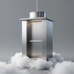 elevator in the sjy suspended from a cloud