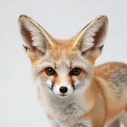 a close up, studio colour photograph of a fennec fox wearing a santa hat, dramatic backlighting at golden hour, wide angle 15mm lens, silly cartoon]