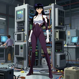 a fullbody portrait of motoko kusanagi the major ghost in the shell connected to a supercomputer, stand alone complex, under repairs, maintenance by ilya kuvshinov, rossdraws, artgerm, sola digital arts, anti aliasing, raytracing