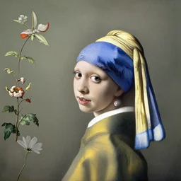 A floral decorative wall by Vermeer