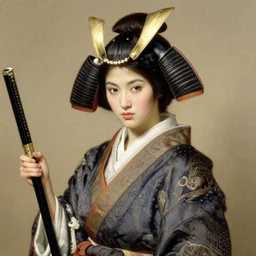 an extremely beautiful female samurai warrior, art by auguste toulmouche and bouguereau