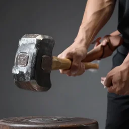 highly detailed photography of a strong men hammering body parts, sharp focus, dramatic scene, aesthetic, dynamic lighting, elegant, harmony, masterpiece, by kent williams, high quality