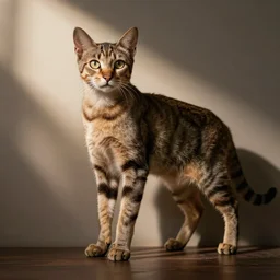 bodybuilding cat with skinny legs