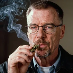 a photo of walter white smoking weed, portrait, ektachrome, closeup, f / 2. 8