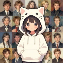 a cute anime girl wearing a cat hoodie, wlop, ilya kuvshinov, artgerm, krenz cushart, greg rutkowski, hiroaki samura, range murata, james jean, katsuhiro otomo, erik jones, serov, surikov, vasnetsov, repin, kramskoi