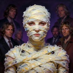 detailed portrait of the mummy, or ramses the damned written by anne rice, illustrated by frank frazetta, ken kelly, simon bisley, richard corben, dark, psychedelic, hallucinogenic, lsd