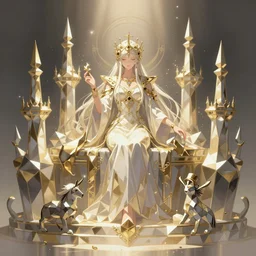 divinity with a polygonal kingdom, light dust, magnificent, close up, details, sharp focus, elegant, highly detailed, illustration, by Jordan Grimmer and greg rutkowski and PiNe(パイネ) and 薯子Imoko and 香川悠作 and wlop and maya takamura, intricate, beautiful, Trending artstation, pixiv, digital Art