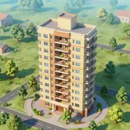 battlemap game asset, apartment building