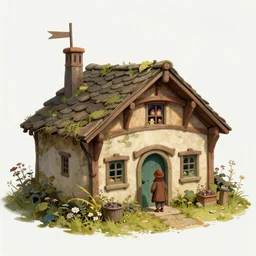 The house of the Hobbit Bilbo Baggins, highly detailed, digital painting, trending on artstation, 30mm, by Noah Bradley