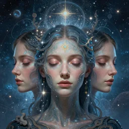 The true reality hides behind closed eyes United The Divine Trinity of Mind ,space & time 4k very intriguing Sapiential Divine A.i Assistance in the style of artist Dreamt in 5.50s for  Lunatics lost in the maze of madness found in there own minds 8k amazing level of detail in the style of FABIÁN JIMÉNEZ