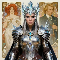 portrait of a cyberpunk viking woman wearing a warrior armor, fantasy, regal, fractal crystal, fractal gems, by stanley artgerm lau, greg rutkowski, thomas kindkade, alphonse mucha, loish, norman rockwell.