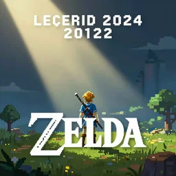 Link from Legend of Zelda as pixel art