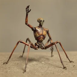 first 6 legged intelligent humanoid species is discovered, 1905, vintage photograph, restored colors