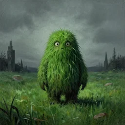 scary landscape with a grass monster 4 k painted by zdzisław beksinski