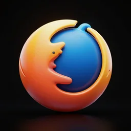 firefox logo as a realistic octane render, ray traced, black background, extreme detail