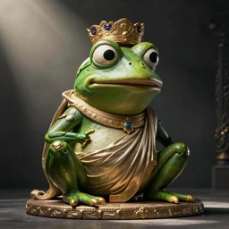 a sculpture of pepe the frog as an ancient greek deity, dramatic lighting, cinematic