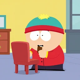 south park character eating a chair