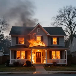 house on fire photo