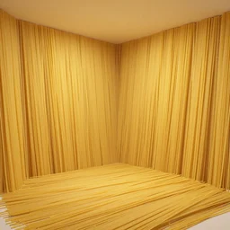a room made entirely of pasta, very detailed