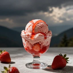 strawberry syrup strawberry ice cream