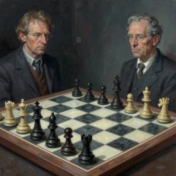 surreal chess, 8 0's style synthwave, matte colors, highly detailed, digital painting, award winning illustration by bernie wrightson