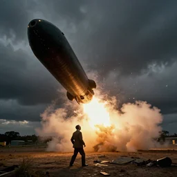 Archival photo of Mr Bean launching the atomic bomb