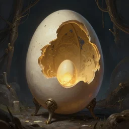 “ cabin with legs, mimic, emerging from egg, d & d, fantasy, intricate, cinematic lighting, highly detailed, digital painting, artstation, concept art, smooth, sharp focus, illustration, art by artgerm and greg rutkowski and alphonse mucha ” - n 6