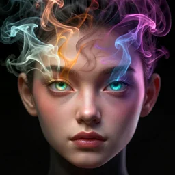 eyes unsheathing through colorful smoke over a black background, staring at the camera trending on zbrush artstation hd concept art cgsociety contest winner 3 2 k uhd quality content award winning dark gloomy misty ernst haeckel zdzisław beksinski
